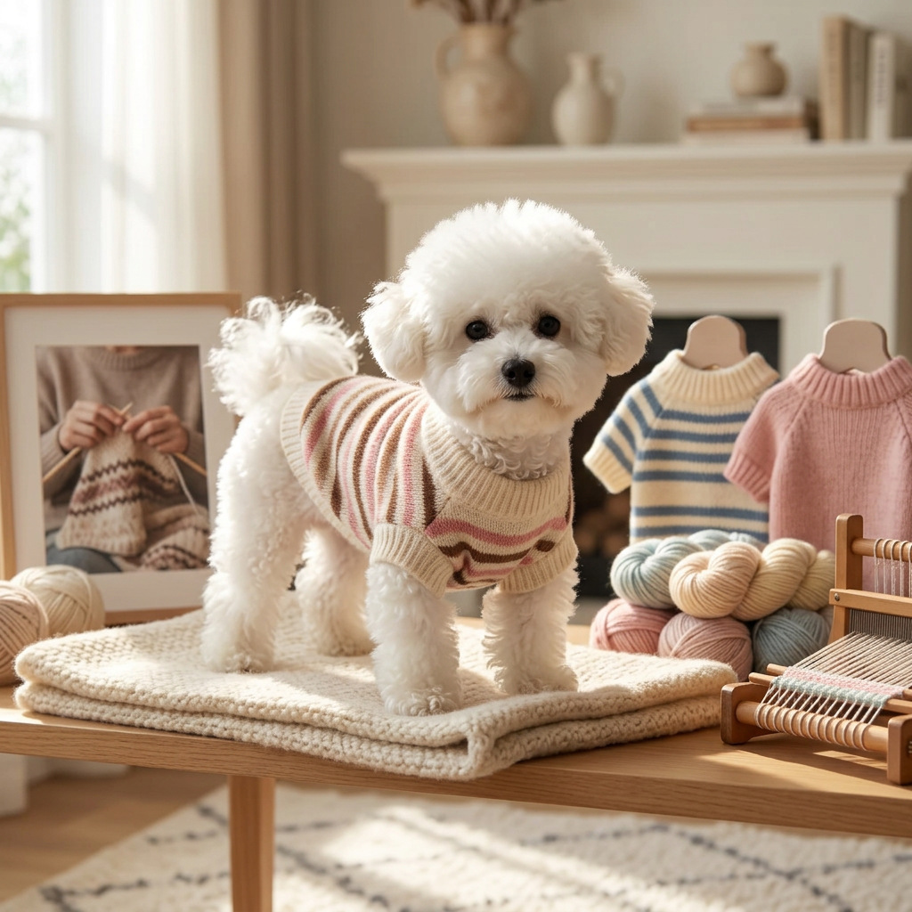 Striped Knitted Sweater for Small Dogs
