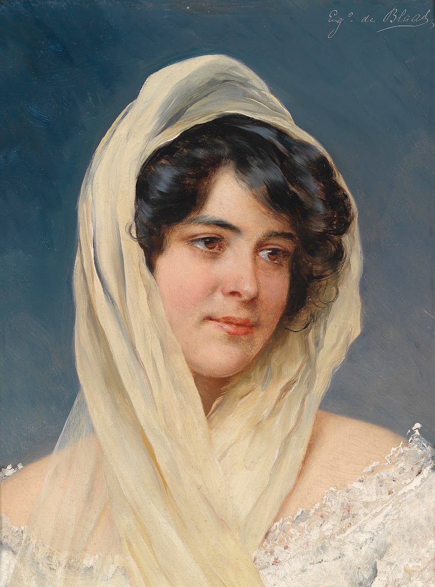 Portrait of a young lady with a veil
