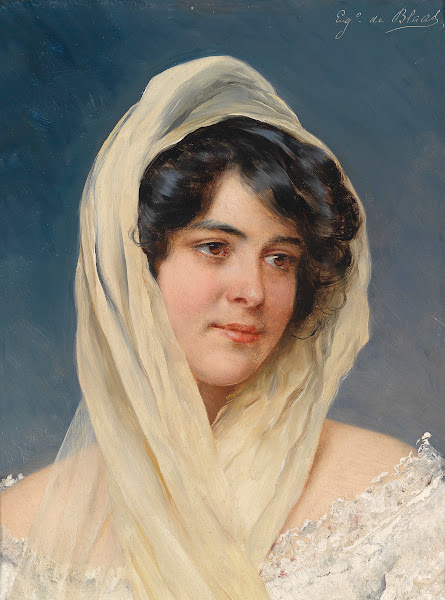 Portrait of a young lady with a veil