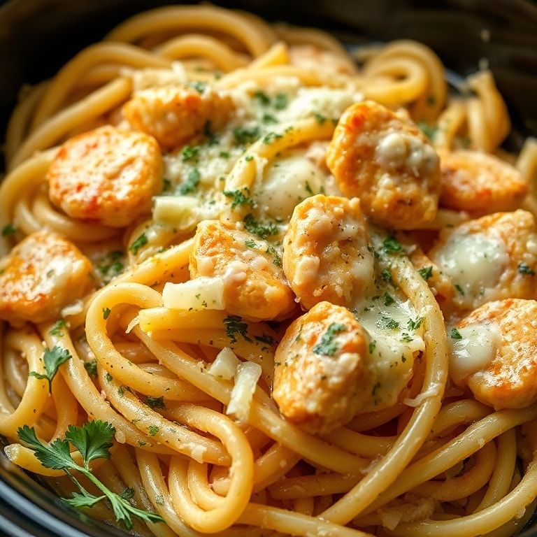 Slow Cooker Garlic Parmesan Chicken Pasta Recipe: Easy Comfort in One Pot