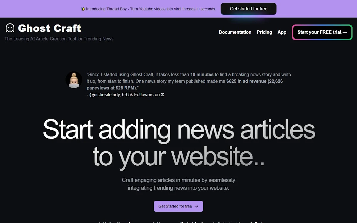 Captura de Ghost Craft: AI-Powered SEO
