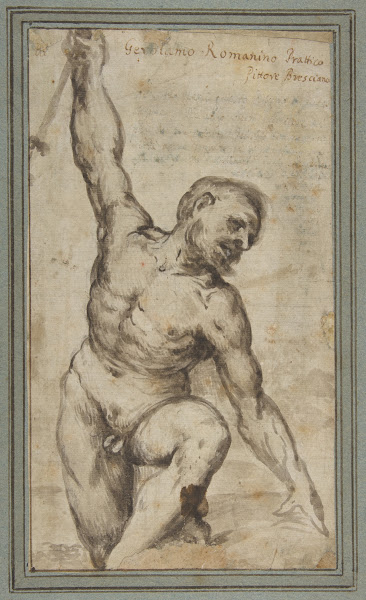 Nude Male Figure with Upraised Right Arm 155060