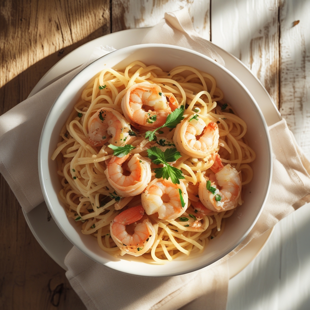 Lemon Garlic Shrimp Avocado Power Pasta