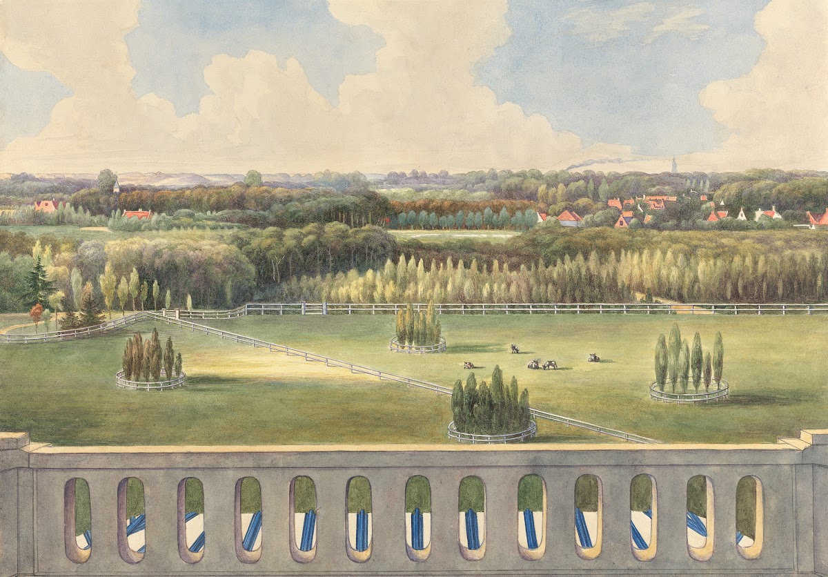 Boschbeek  Groenendaal View from Turret towards Posthuis Blanchisferies Haarlem