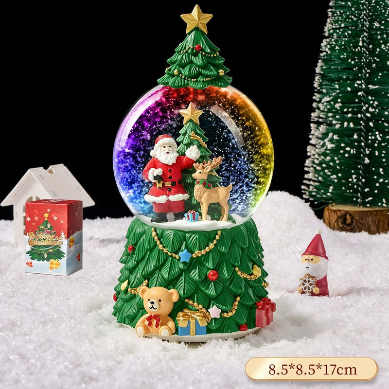 Christmas Snow Globe with Music Box and Coach Design