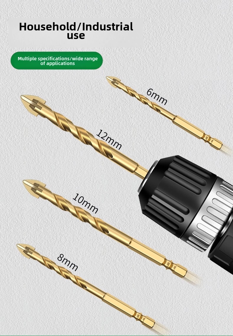 High hardness alloy impact resistant king drill bit ( 6+8+10) 3 pcs