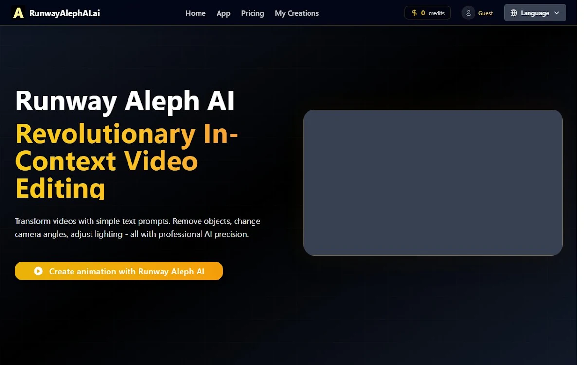 Captura de Runway Aleph AI-