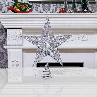 Christmas tree star made of metal, with glitter