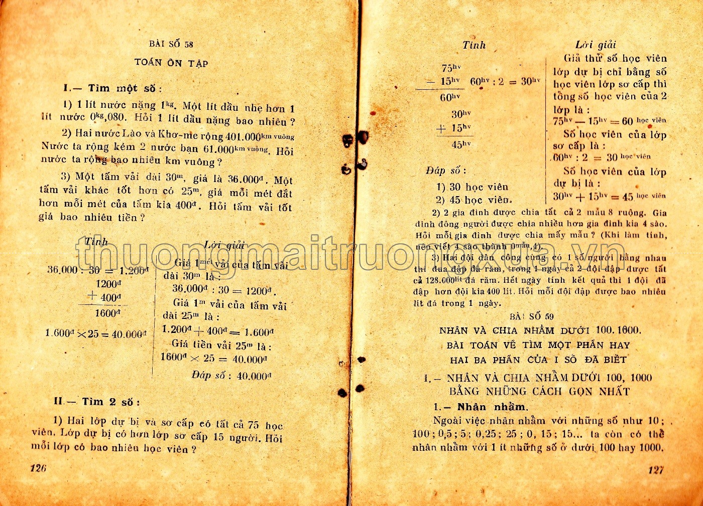 Toán 1 bổ túc văn hóa, học kỳ 1 (1956) - Trang 64