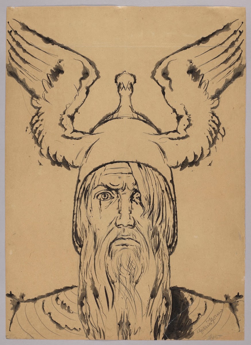 Wotans Head in a Winged Helmet 1895