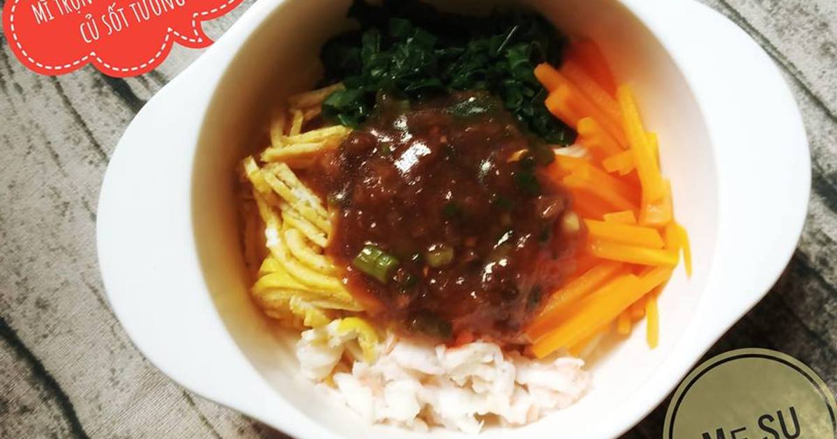 Mì trộn tôm trứng sốt tương - Ăn dặm cho bé
