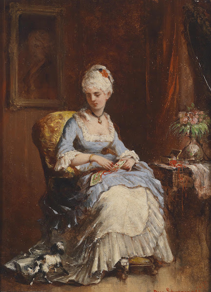 Junge Dame mit Hündchen 1872