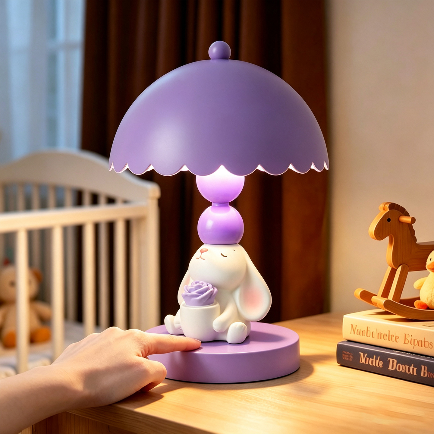 Hanging Ears Rabbit Table Lamp, Cartoon Design