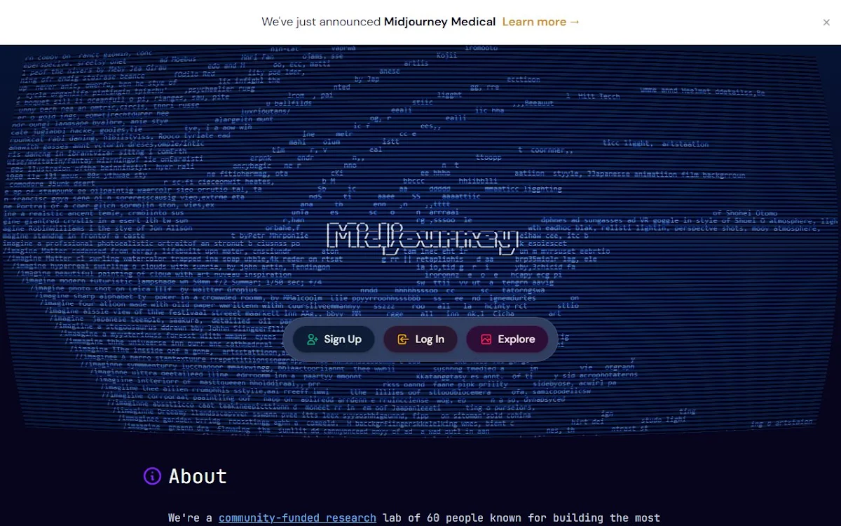 Captura de MidJourney for Web