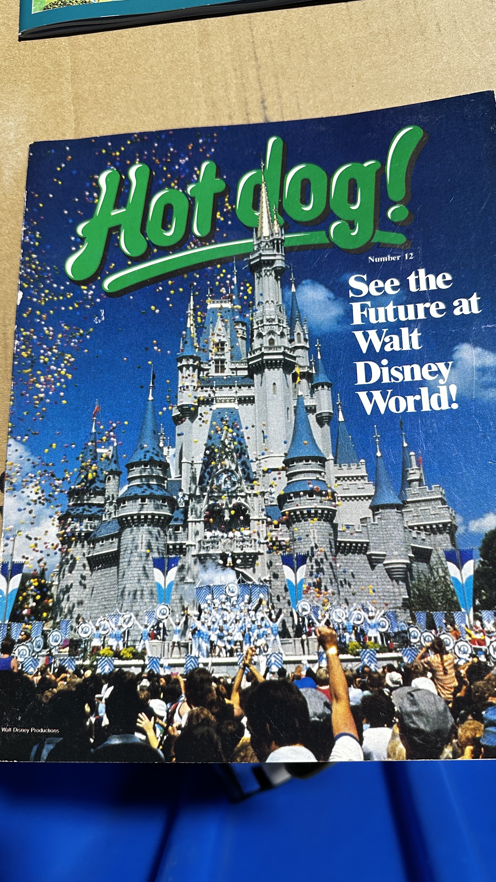 Vintage 1980 Hot Dog! magazine issue 12 with full-color Cinderella Castle balloon celebration cover, published by Scholastic under Walt Disney Productions license