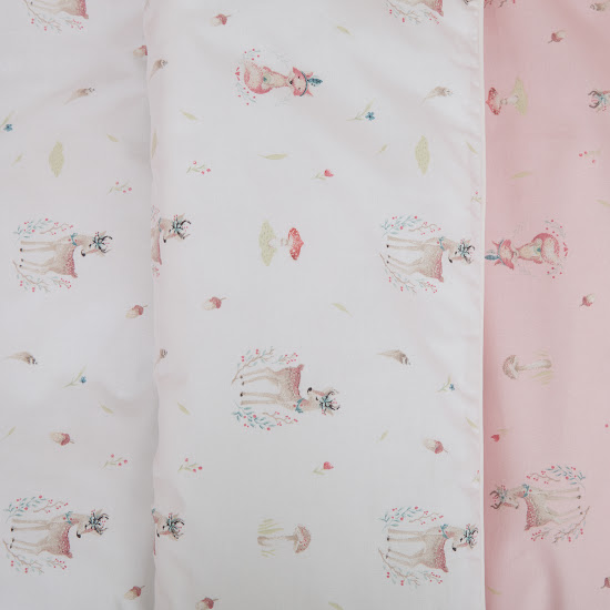Bedding set for a baby crib 7 el Twins Bembi pink