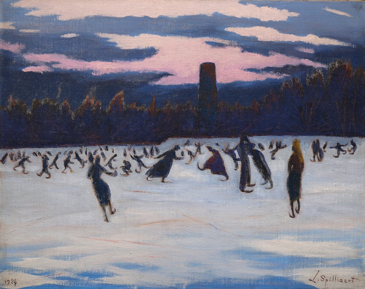 Les Patineurs au parc Marie Henriette Ostende 1924