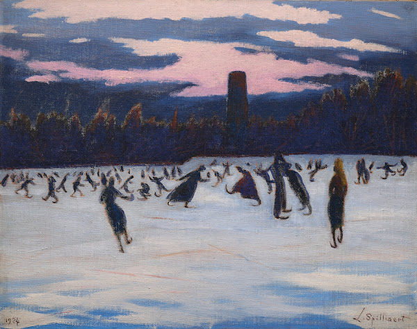 Les Patineurs au parc Marie Henriette Ostende 1924