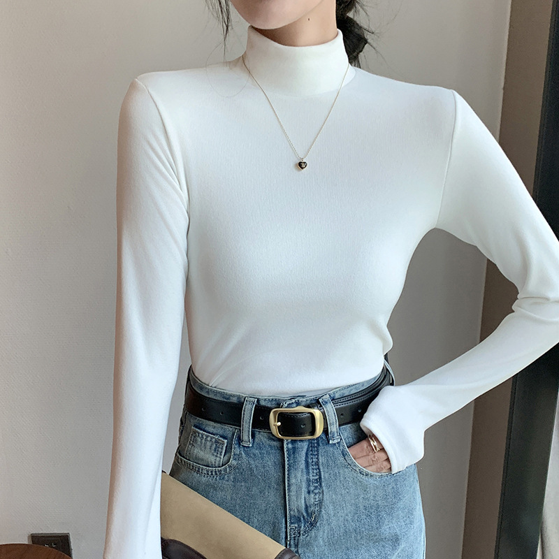 Women's thermal undershirt with stand-up collar, padded