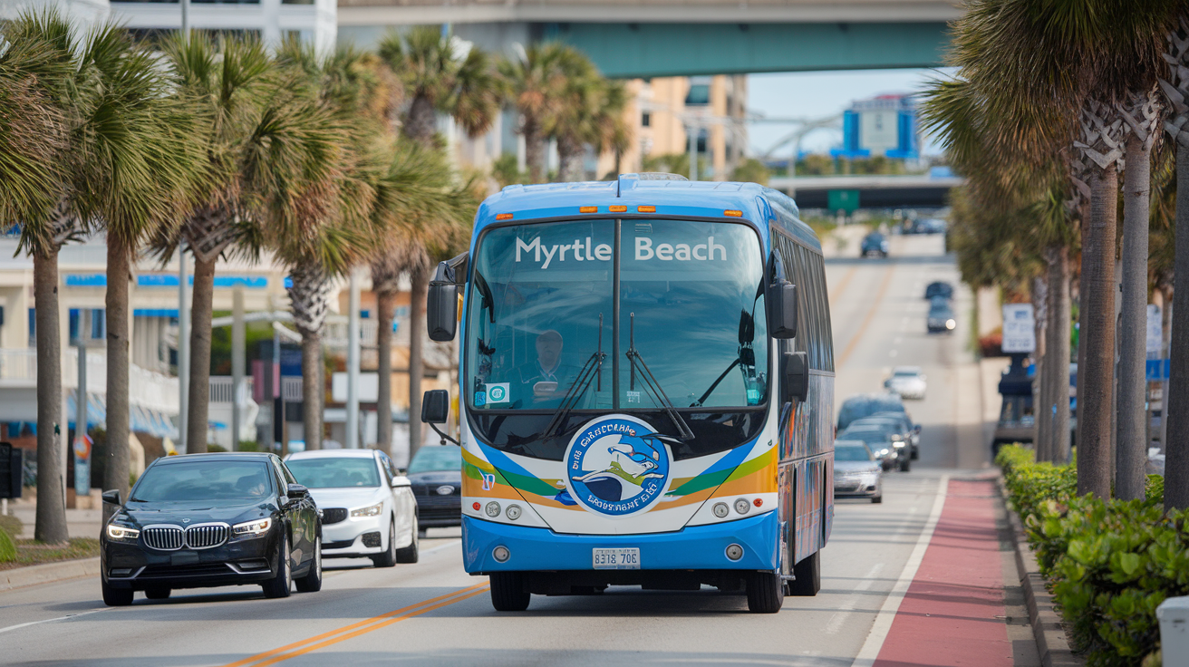 Bus Line Running Up Ocean Blvd in Myrtle Beach