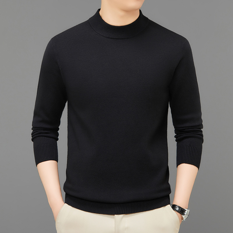 Men's knit sweater, stand-up collar, breathable