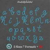 Stitch photo 3 of the Satin Stitch Puppies Play Embroidery Font embroidery design