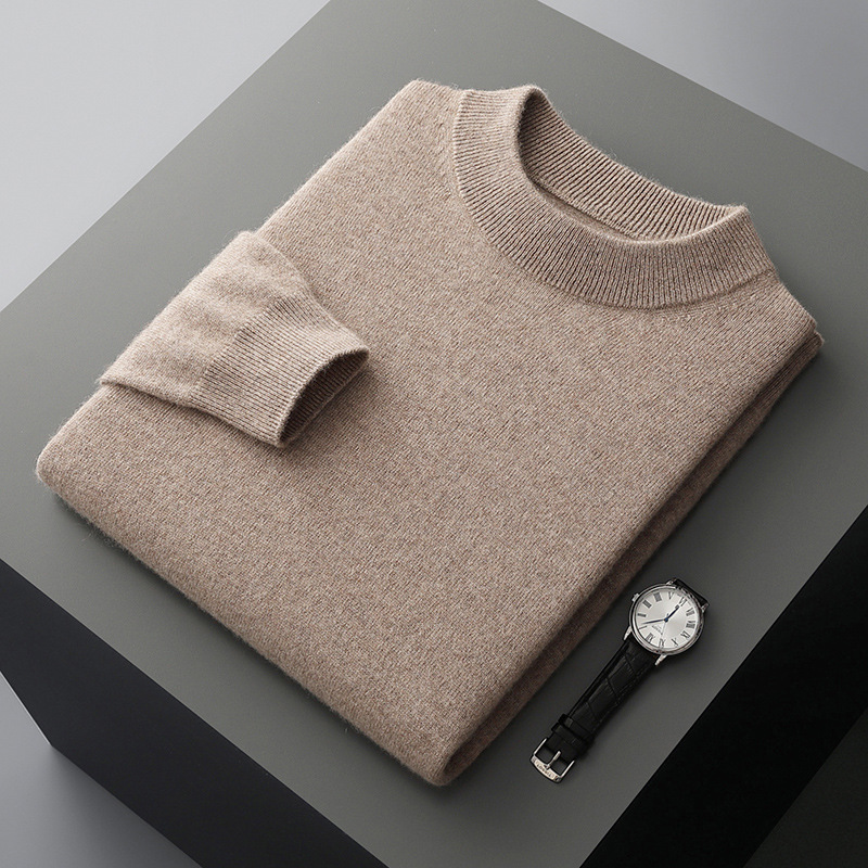 Men's Wool Sweater, Thick, with Stand-Up Collar