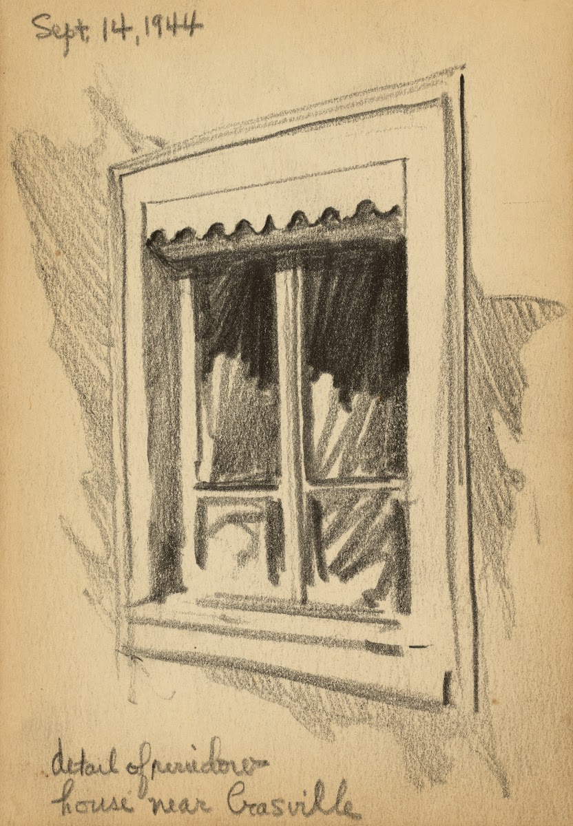 Detail of window house near Crasville 1944