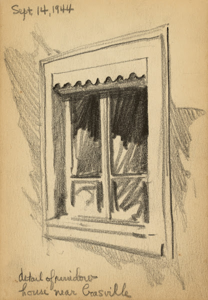 Detail of window house near Crasville 1944
