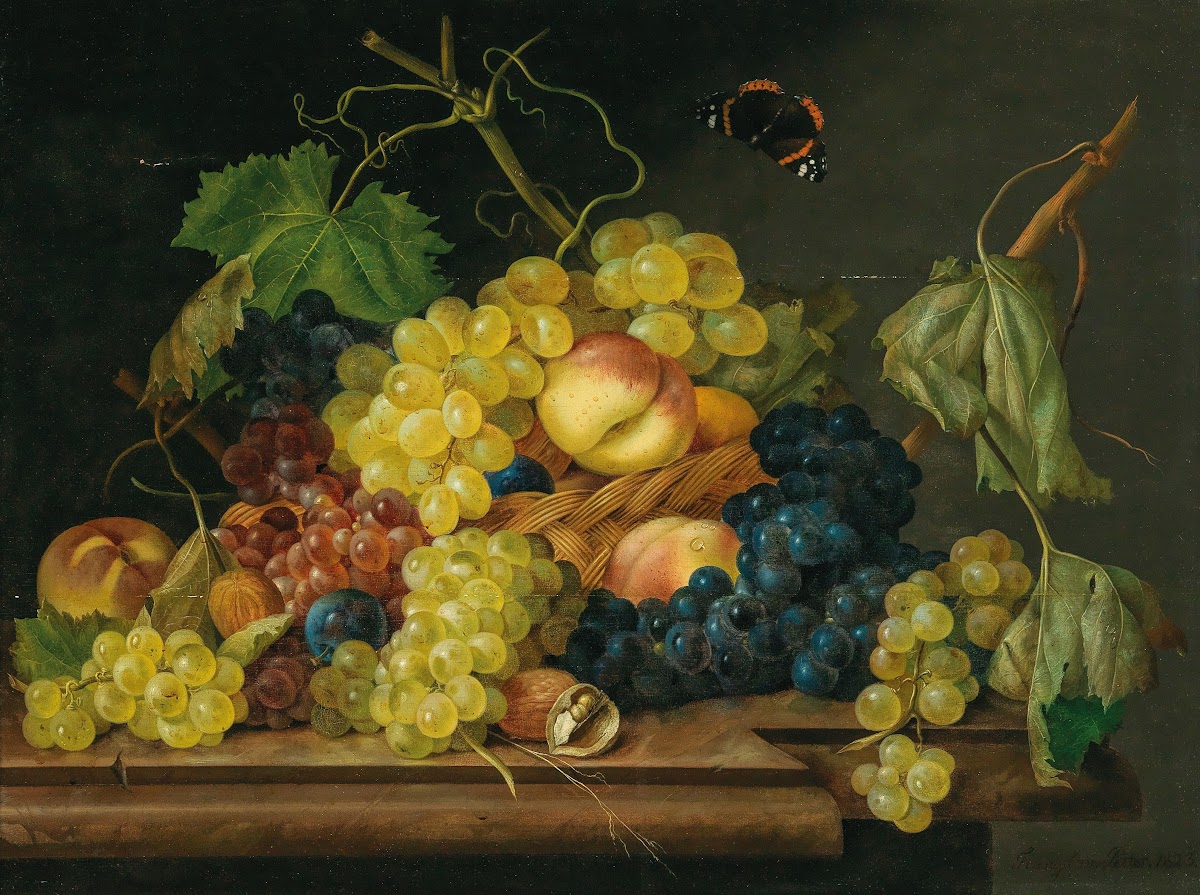 Still Life with Grapes Peaches and Walnuts 1823