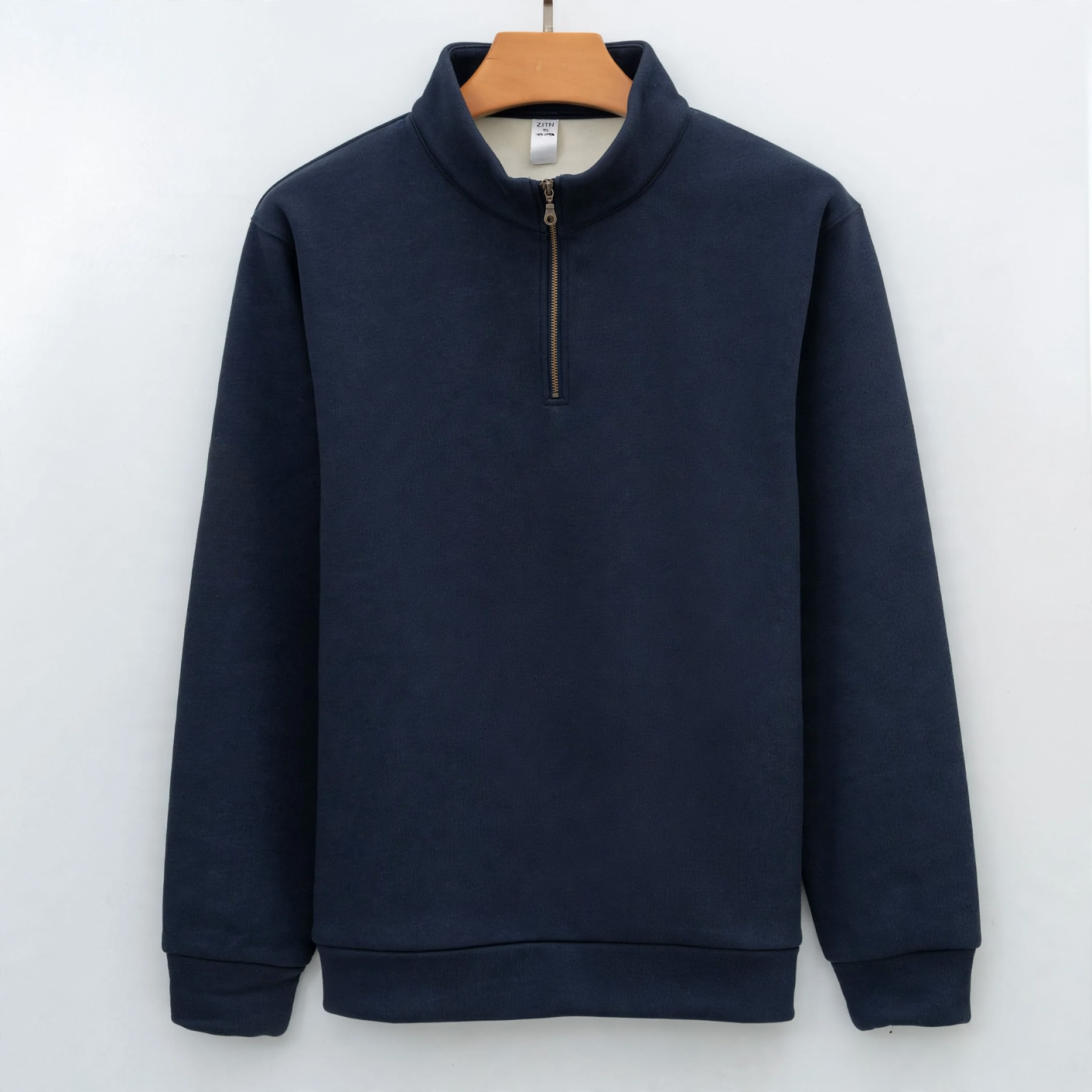 Lined men's sweatshirt with half zip