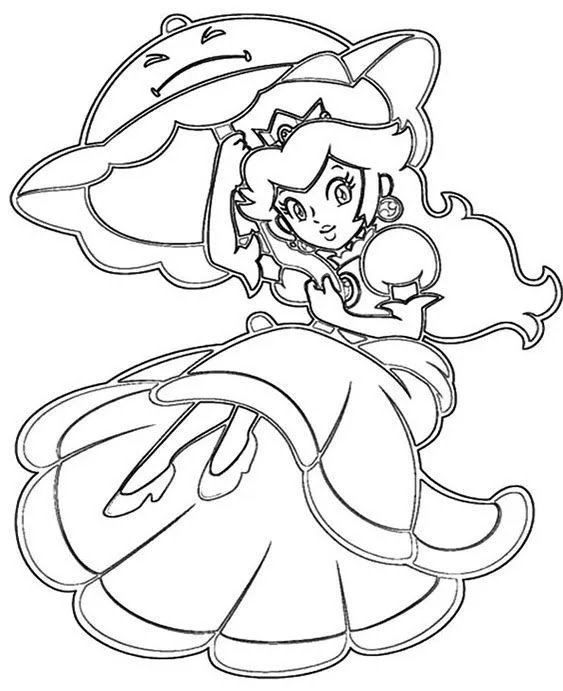 Princess peach coloring page