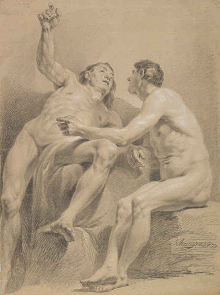 Two Male Nudes One Seated and One Semi reclining 1771