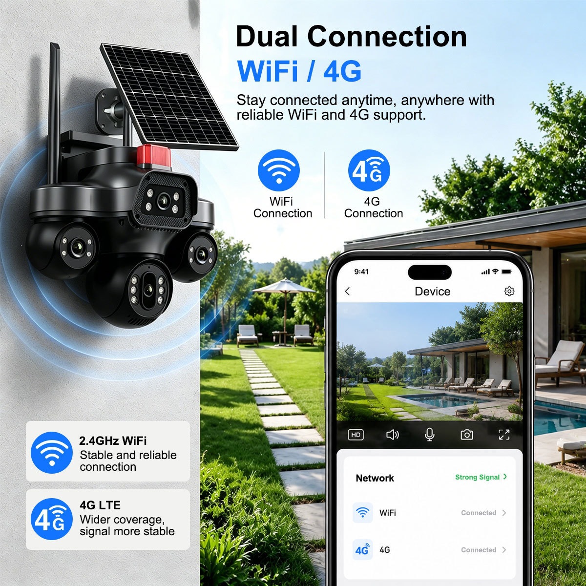 2MP WLAN-Überwachungskamera mit lokalem Speicher