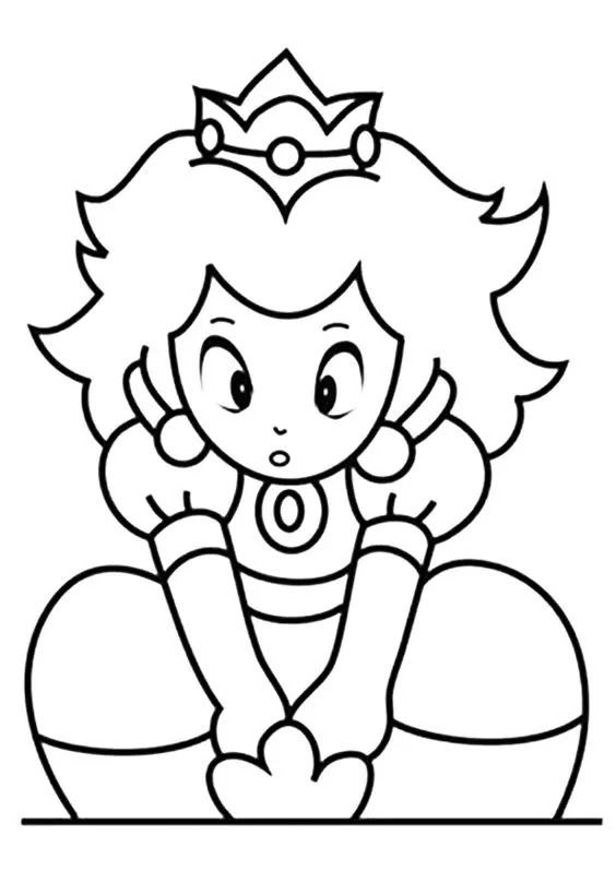 Princess peach coloring page