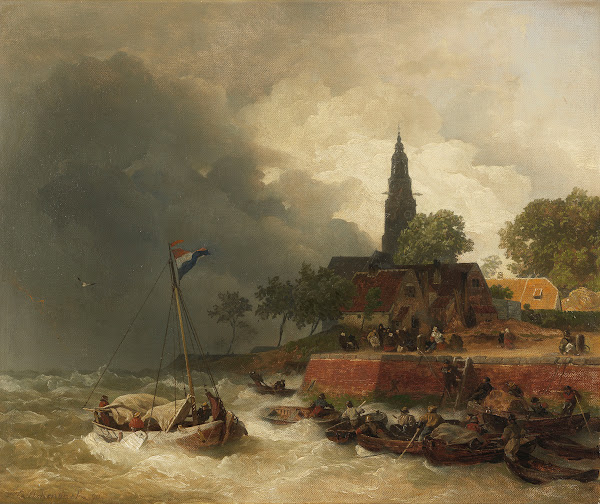 Holländischer Hafen bei Sturm 1890