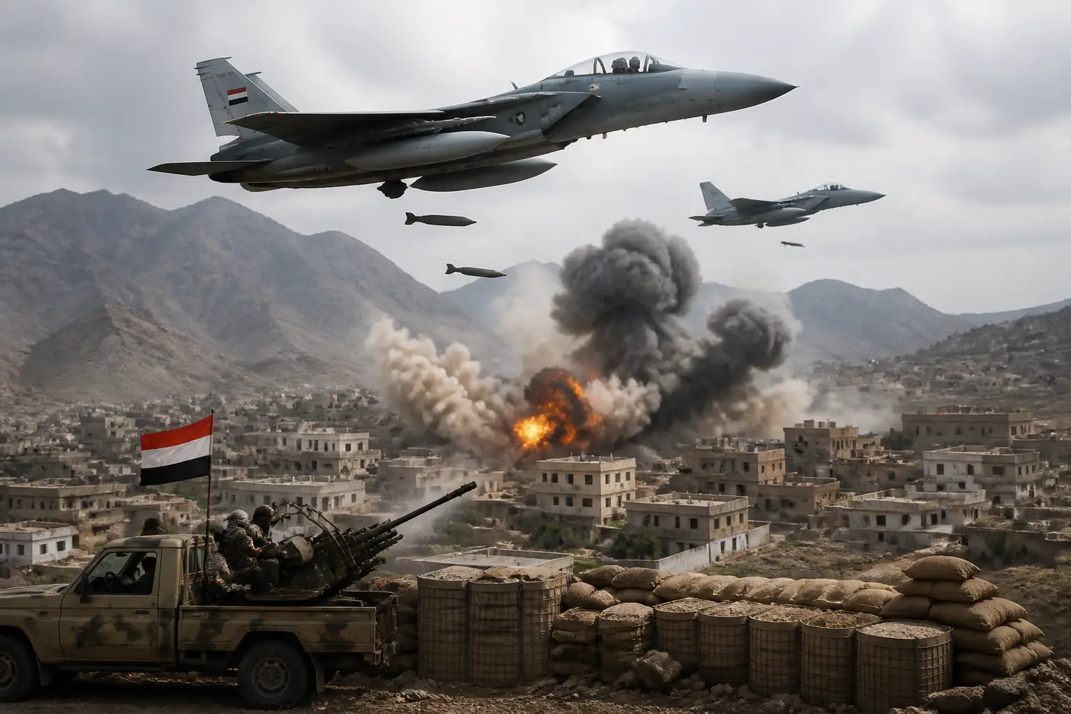 Editorial image for Yemen government launches air attacks on Houthi positions in western provinces