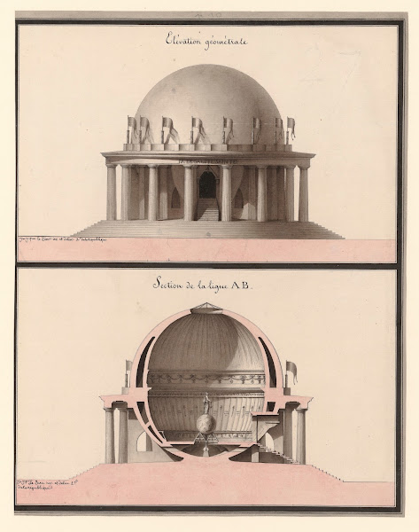 Temple consacré à lEgalité Elévation géométrale  Section de la ligne AB 1793 179