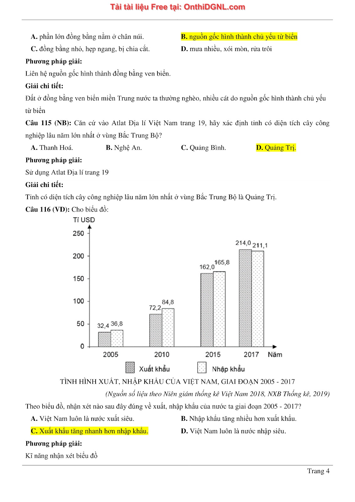 150bài tập môn Địa Lý - Ôn thi ĐGNL ĐHQG TP hà nội Phần 9