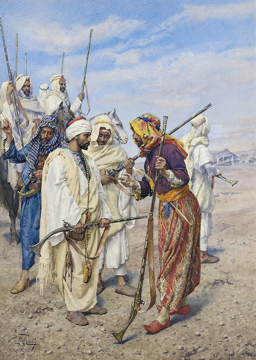 Bedouins preparing a raiding party 1895
