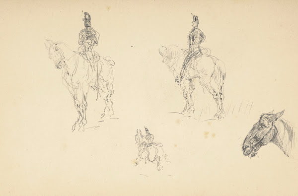 Étude de cavaliers et de chevaux