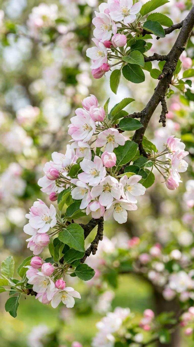 Close-Up of Apple Tree Blossoms with Spring Bokeh - Free 4K mobile Wallpaper