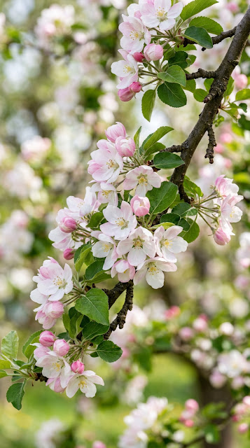 Close-Up of Apple Tree Blossoms with Spring Bokeh - Free mobile Wallpaper