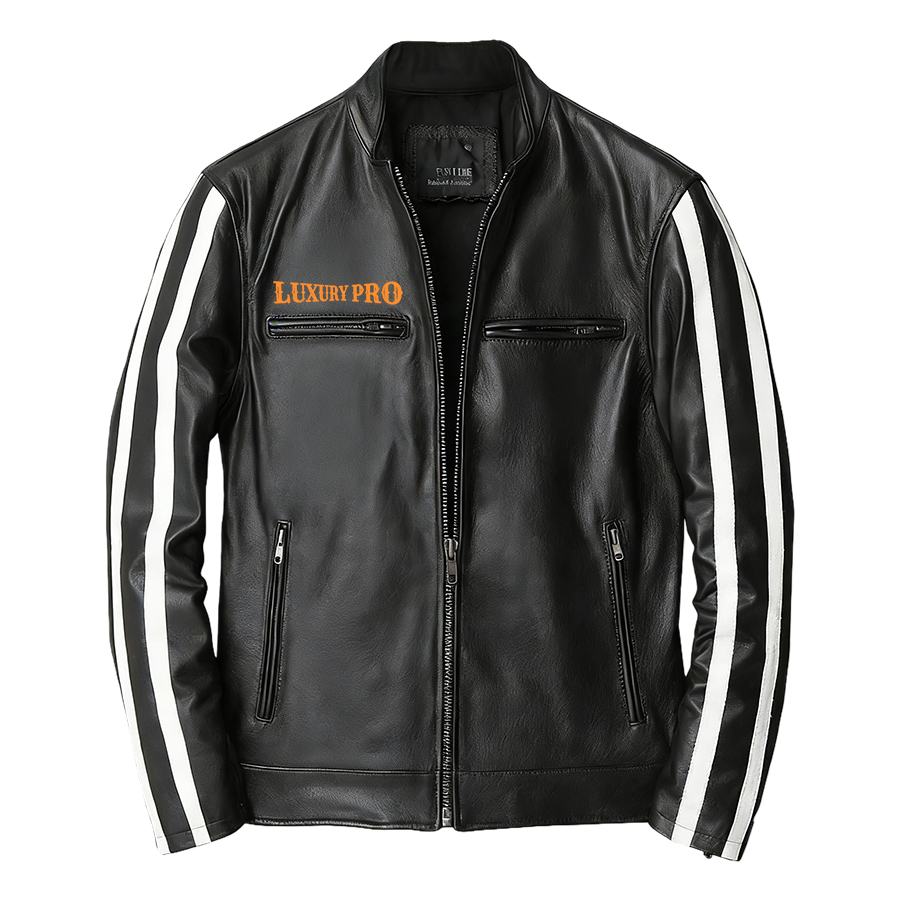 2D Leather Jacket 4 - Stand Collar Jacket