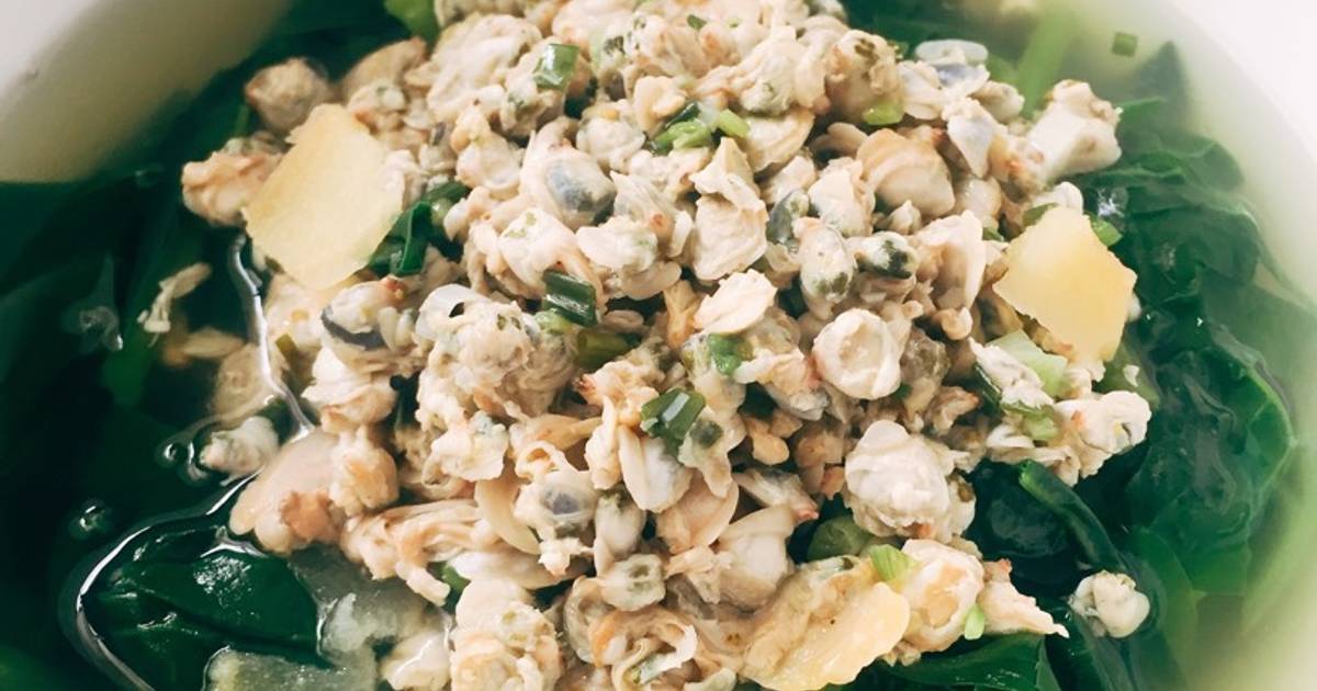 Canh hến mồng tơi