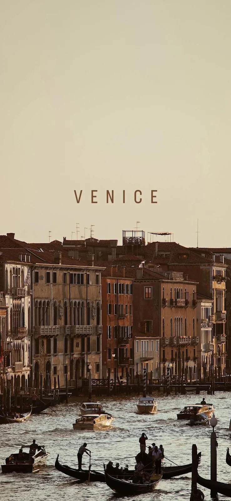 Venice Canal With Gondolas - Travel Photography Full HD iPhone Wallpaper (1080x2340)