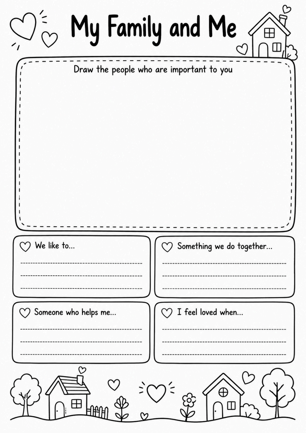 My Family and Me Worksheet