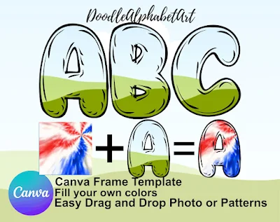 Editable doodle Canva frame preview for Canva Frames Doodle Bubble Alphabet Letter