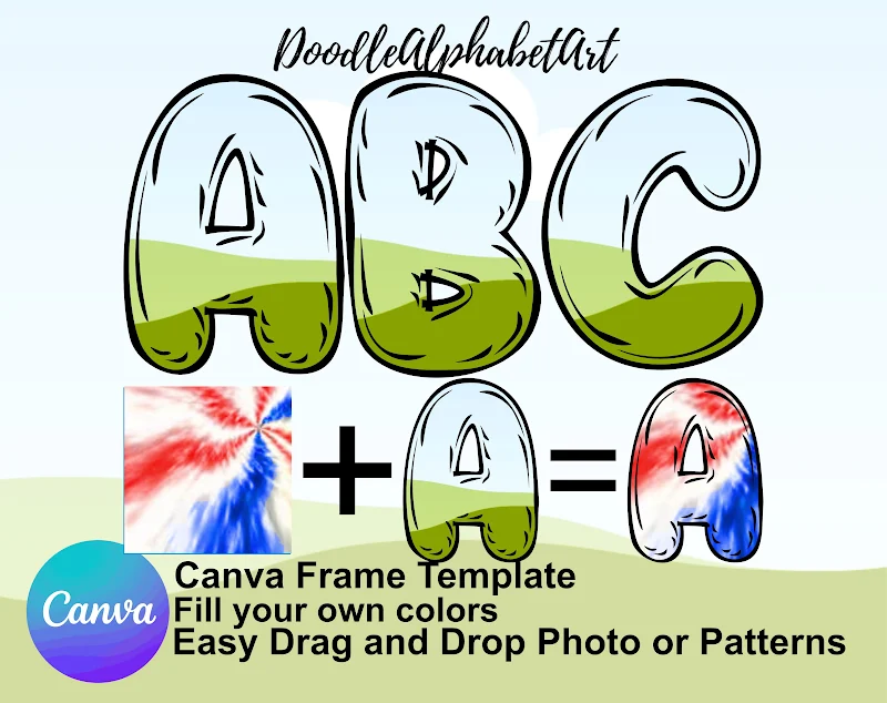 Editable doodle Canva frame preview for Canva Frames Doodle Bubble Alphabet Letter