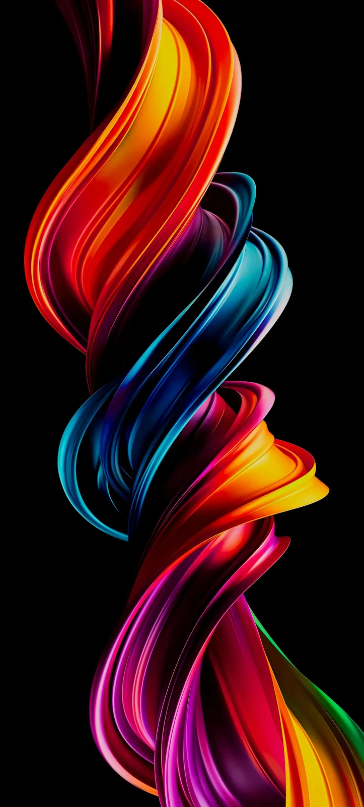 Colorful Glossy Abstract Twirl - Digital Abstract Art Full HD iPhone Wallpaper (1400x3100)